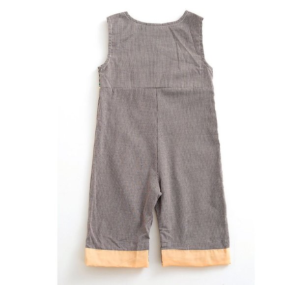 Pumpkin Baby Boys Smocked Boutique Overall Romper Jumpsuit - Picture 4 of 4